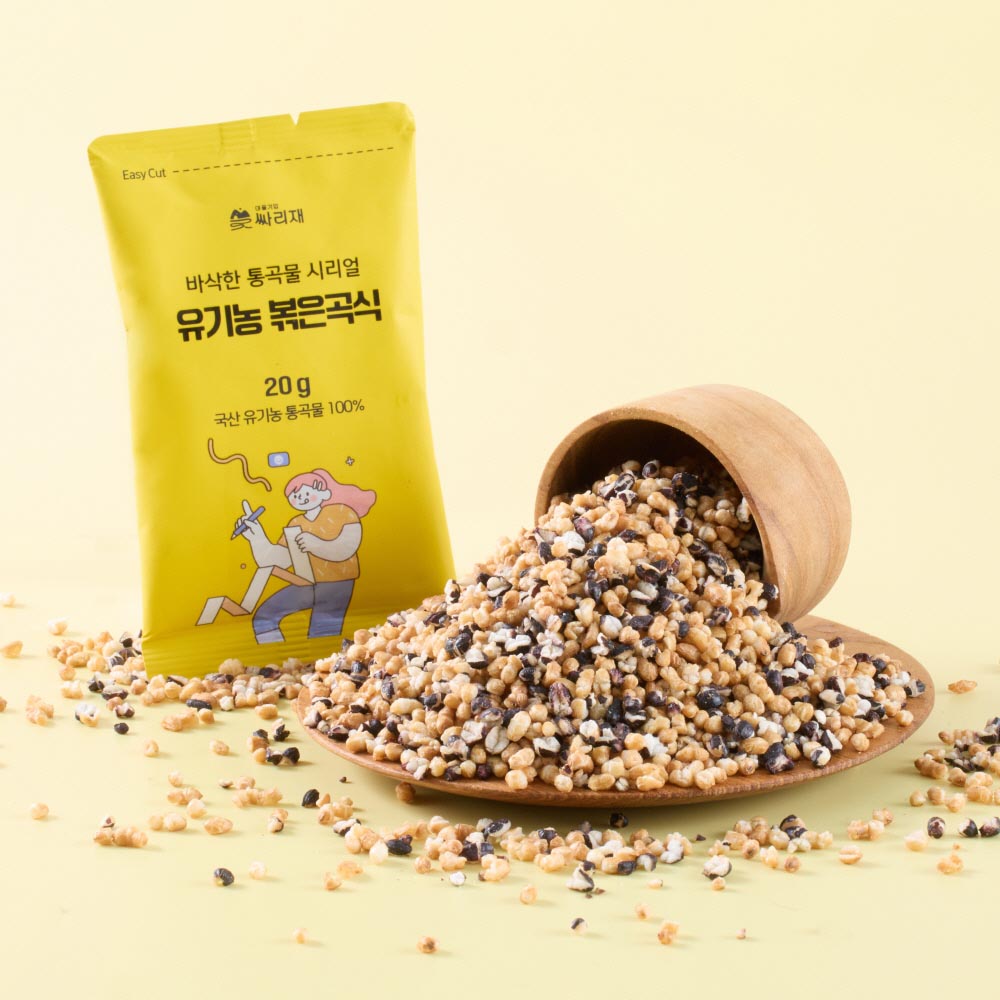 (스틱)유기농 볶은곡식 20g 30봉, 통곡물 시리얼 현미후레이크